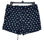 Gap  Women Shorts Linen Casual Drawstring Waist Diamond‎ Pattern Black Size 4 NWT Photo 0