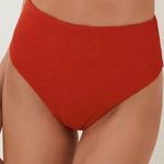 VIX NWT Bela Hot Pants High Waist Bikini Bottom Size Small Textured Red $108 Photo 0