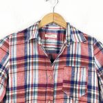 Isabel Marant Etoile Cotton Linen Plaid Buttondown Top Size 36 Flannel Check Photo 3