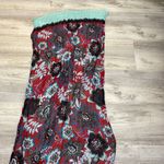 Red, Blue, White Floral Scarf One Size Blue Photo 5