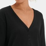 UGG  Size Medium Black Ribbed Three Button Long Sleeve Top. New With Tags. Photo 4