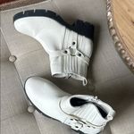 Lulus Rachael White Ankle Boots Size 7 Photo 5