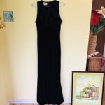 🛍️ Velour Long Black Maxi Dress M Size 10 Photo 2