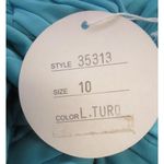 Alyce Paris NWT B’Dazzle by Teal Halter Formal Dress Size 10 Open Back Wedding Photo 3