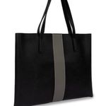 Vince Camuto Black Pebbled Faux Leather Tote Bag Photo 2