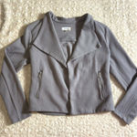 Calvin Klein Y2K Moto Style Cropped Open Textured Grey Jacket S Small Photo 0