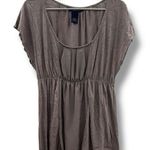 Calvin Klein Empire Waist Top Women’s Medium Brown Cap Sleeve Work Blouse‎ Photo 0