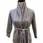 J.Crew  Cotton Grey Belted Cardigan Antique Fleece Size Small Sweatshirt. Photo 0