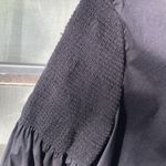 Donna Karan  BLACK LABEL Poplin black blouse Puff Sleeves M Photo 4