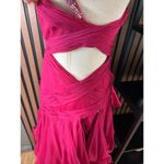David's Bridal David’s bridal size 1/2 fusia dress y2k long train prom or homecoming Photo 4