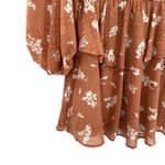 Fourteen & 9th Peach Tiered Flowy Polkadot Floral Ruffle Dress Long Sleeve Photo 10