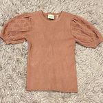 Elie Tahari  puff sleeve ribbed blouse Medium Photo 0