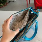 Kate Spade  turquoise blue crossover brand new purse tote bag zipper pockets Photo 6