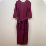 Madewell  Burgundy Red Sloan Crepe Jumpsuit 3/4 Sleeve Jumpsuit Photo 1