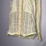 Free People  Butter Yellow Textured Plaid Women's‎ XS Button-Down Shirt Photo 5