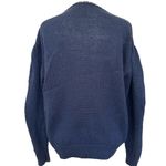 Vintage Sweater Floral Embroidered Cardigan Button Front Size M Blue Cotton Knit Size M Photo 5