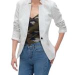 Banana Republic  Striped Cutaway Inverted Collar Blazer. Size 6 Photo 0