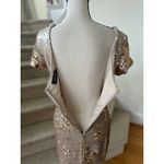 fab'rik  Gold Sequin Short Sleeve Open Back Mini Party Dress Bachelorette Photo 3