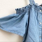 Fashion to figure FTF Off Shoulder Cold Shoulder Denim Blouse Photo 7