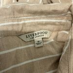 Liverpool  Women’s Tan Striped Button Down Shirt Size Medium Photo 5