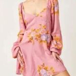 Free People Francesca amino Dress Tunic Floral Dawn Rose Combo Large L/S $148 Photo 2