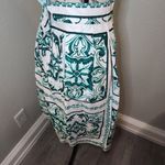 Eva Mendes Green and White Geometric Print Long Flared Skirt Sz 12‎ NEW Photo 3