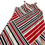 Jude Connally Stripe Sleeveless Dress Halter Stretch Loose Shift Fit Size Large Red Photo 4