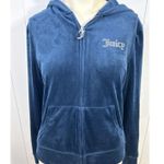 Juicy Couture Navy Blue Y2K Velour Long Sleeve Zip Up Tracksuit Hoodie Size M Photo 0
