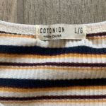 Cotton On Cotton ribbed stripe fitted short sleeve top Photo 1