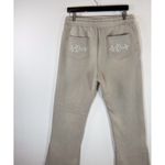 Retrovert Womens Pants Gray Flare Sweatpants Embroidered Pockets Casual Large Black Photo 6