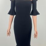 Milly Pintuck Off-the-Shoulder Sheath Dress - Black Photo 0