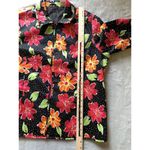 Laura Ashley  Blazer Jacket Large Women Black Zip Collared Polka Dots Floral Photo 5