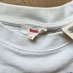 Levi's White Graphic Vintage Raw Cut Crewneck Longsleeve Sweatshirt Top Photo 4
