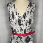 Halogen Belted Pleat Print Fit & Flare Dress Photo 3