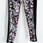 Splendid Black Pink Watercolor Floral High Waist Active Leggings Photo 3