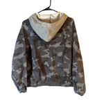 Supplies  Gray Camo Cotton Blend Hooded Full Zip Front Jacket Women Sz S Photo 1