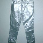 J Brand J. Brand Alana 25 Y2K High Rise Silver Messaline Cigarette Pants Photo 0