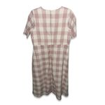 SWEETSALT MODEST CLOTHING CO MAUVE AND CREAM PLAID FAUX WRAP MIDI DRESS V NECK Pink Size M Photo 2