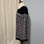 CJ Banks Womens 1X Black Pink Geometric Print Square Neck Long Sleeve Tunic Top Photo 3