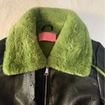 Azalea Wang size small Green Faux Fur faux leather jacket grinchy Black Photo 3