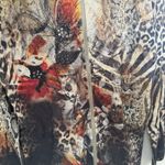 Y2K B.L.E.U. Leopard Snake Print Colorful Studded Rhinestone Zip Peplum Sweater Photo 4