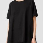 Eileen Fisher  Black Short Sleeve Loose Tunic Dolman Sleeve Crewneck Tee Shirt M Photo 0