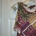 Signature Studio  Multicolor Boho Print Cold Shoulder Top size S Photo 3