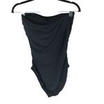 J.Crew  Womens Ruched Bandeau One-Piece Swimsuit Black 6 Photo 4