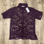 Notations  nwt size medium Purple Plum Lace Top Photo 0