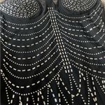 12th Tribe  Shake It Sheer Mini Dress Black with Silver Rhinestones Medium Photo 5