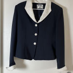Kasper Rare Vintage  For ASL Navy Blazer w/ Removable Sequin Beaded Neck Sz 10 Photo 0