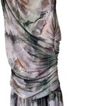 Abercrombie & Fitch Mesh High Neck Drop Waist Maxi Dress Green Floral Size XS Photo 9
