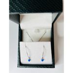 Silver 925 Simulated Fire Opal Snowflake 18" Necklace + Drop Earring Set Jewelry Silver Photo 12