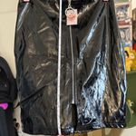 Forever 21  black vinyl or faux leather mini skirt with a front zipper closure Photo 4